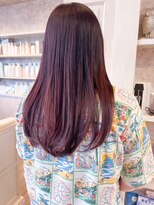 キャアリー(Caary)&nbsp;福山市美容室Caary髪質改善ストレート赤みルビーカシスカラー