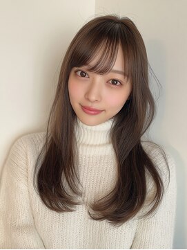 リンク(Link Hair&Spa) 【髪質改善】ナチュラルロング/チャコールグレー/小顔カット