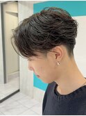 フェザーパーマ　センターパート