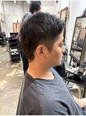 メンズウェーブヘアメンズアッシュカラースパイラルパーマ