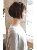 大人可愛い20代30代40代黒髪前下がりショートボブ丸みショート◎