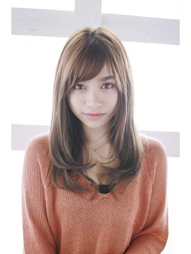 ゴッドハンド 横浜店 透けバングが印象のワンカールロング◎30代40代50代60代