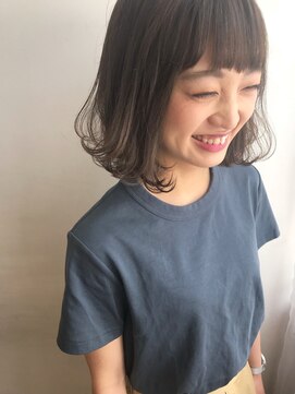 ツイギー 千舟店(TWiGGY) 重ためボブの透明感オリーブカラー