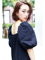 ラフィス ヘアー センス 広島袋町店(La fith hair SEnSE) 【La fith】 かきあげ前髪×ミディアム