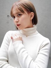 セシルヘアー 広島本通店(Cecil hair) 小顔ショート/ブラウンベージュ/イヤリングカラー