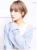 大人可愛い小顔美髪ナチュラルグラデーション丸みショートA4