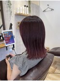 ピンクグラデーション×切りっぱなし