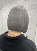 新宿 シルバー ケアブリーチ 丸みボブ 切りっぱなしボブ