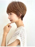 30代、40代/丸みくびれショートボブ×白髪染めハイライト/大宮