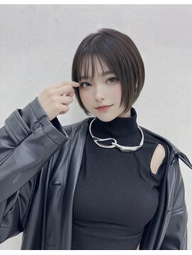 オリジンズヘアーセカンド 守谷店(Origins hair 2nd) ショートボブ×アッシュ系ブラックカラー×BYKARTE TR