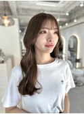 【tama】韓国風ウェーブ×ミルクティーブラウン