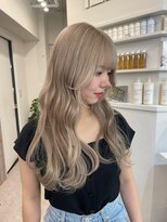 ペレ 渋谷(PELE)&nbsp;デザインカラー/レイヤーカット/ウェットヘア/オリーブベージュ