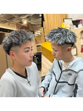 ルースト 渋谷店(ROOST) ジェットモヒカン×ホワイトメッシュ×ツイストパーマ