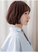 ココアブラウン立体感ニュアンスパーマAラインボブY上尾30代40代