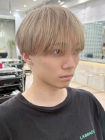 サンクマーケット 渋谷(cinq MARKET) 渋谷メンズブリーチカラーミルクティーベージュセンターパート