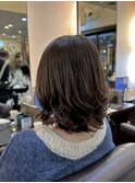 グラデーション履歴のミディアムヘアにコテ巻き風パーマ【貴也】