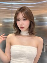 シー バイ ロンド 新宿(Sea by Lond)&nbsp;ワンホンレイヤ ー×ダークブルー[デジタルパーマ/ボブ/韓国]