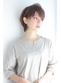 耳掛けショートボブ×ショコラブラウン【灘区/六甲道】
