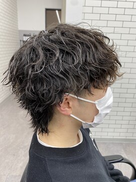 オムデュー(HOMME DEUX) 【KAITO】マッシュウルフ×波巻きパーマ！