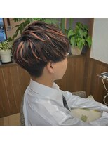 ヘアーサロン プアメリア(Puamelia)&nbsp;メンズカットハイライトカラーソフトマッシュ襟足刈り上げ