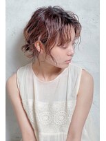 デザインカラー×レイヤーカット×ウェットヘアオリーブベージュ