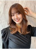 韓国前髪×ショコラアッシュ【髪質改善/ふんわりカール/韓国】