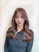 ハピネス 梅田茶屋町店(HAPPINESS)&nbsp;韓国風ヘア/レイヤーロング/髪質改善/顔周りカット/ベージュ