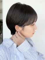 ソーコ 渋谷(SOCO) マッシュショート前髪長めハンサムショート黒髪ショート襟足短め