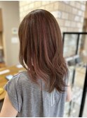 艶々ピンクカラー×ハイライト