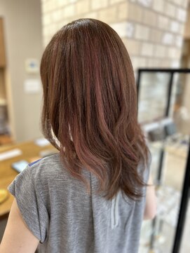 ヘアー クラージュ(hair courage) 艶々ピンクカラー×ハイライト