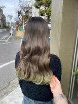 ロッコ(Rocco) 透け感グレージュ ライムグリーン裾カラー 船橋 船橋駅