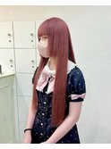 姫カットロング/レッドピンク
