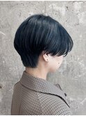 ショートカット/ハンサムショート/ダブルカラー#ブルーブラック