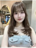 前髪顔まわりくびれレイヤーメルティカラー似合わせカットharuhi
