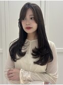 韓国ヘア/前髪カット/レイヤーカット/ベージュ/ミディアム