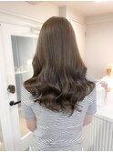 くびれヘアアプリコットオレンジ夏ヘアハイライトカラー
