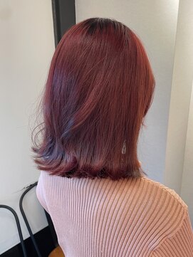 エイム ヘア リンク 長津田店(eim hair rink) ブリーチなしカシスカラー