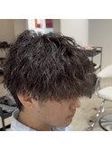 桑名メンズパーマツイストスパイラルパーママッシュウルフカット