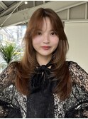 △韓国巻き結べるレイヤーカットハッシュカットラテグレージュ