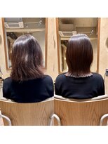 ソウスシア(SOURCE cia) 髪質改善縮毛矯正メテオストレートbefore after【佐藤和弥】