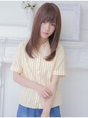 大人可愛いナチュラルストレートセミディ