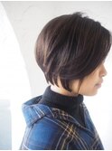 大人可愛い 前下がりショートボブ