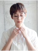 大人かわいいマッシュショートハンサム前髪フェザーバングボブ