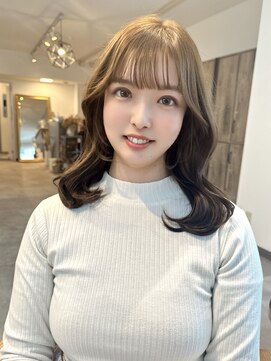 ミョンシル 【myonsil 山田】レイヤーカット/ブリーチなしグレージュ