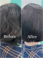 ドライブアンドビジョン 池袋(Drive&Vision)&nbsp;白髪縮毛矯正×黒髪×酸性ストレート[池袋/ブリーチ縮毛矯正]