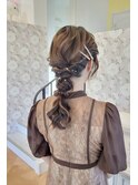 編みおろし/ヘアセット/結婚式