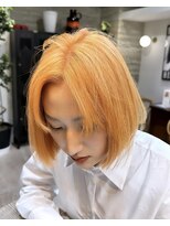 ヲタク(wotaku.)&nbsp;ペールオレンジハイトーンカラーケアブリーチハイトーンボブ艶髪