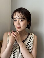 切りっぱなしボブ/ワイドバング/前髪/原宿神宮前
