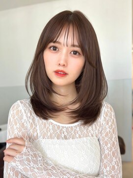 アフロートリノ(AFLOAT Leino) レイヤーカットミディアム顔まわりワンカール顔周り前髪銀座