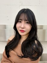 ノク 渋谷(nok)&nbsp;暗髪ウォニョン前髪黒髪ボブルフネビージュ小顔ワンレン